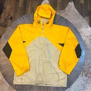 Vintage B.U.M. Equipment‎ Windbreaker Jacket – Yellow & Gray Nylon (Full Zip)